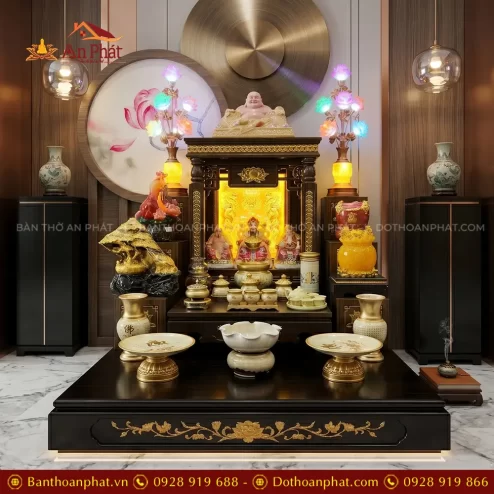 Ban Thần Tài Thổ Địa Cao Cấp Mái Bằng Đồ Thờ Bát Nhã Tâm Kinh TT-2693 4 ban than tai tho dia cao cap mai bang do tho bat nha tam kinh tt 269300004