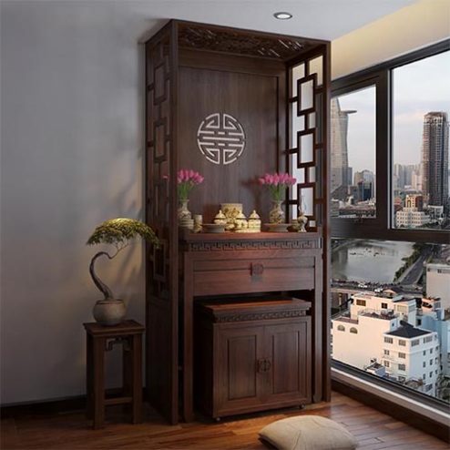 Bàn Thờ Chung Cư Gỗ Gõ Đỏ BT-8888