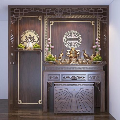 Bàn Thờ Chung Cư Kết Hợp Bàn Thờ Treo Tường Thờ Phật BT-8918