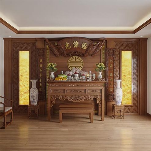 Bàn Thờ Đẹp Gỗ Mít Hiện Đại BT-8936