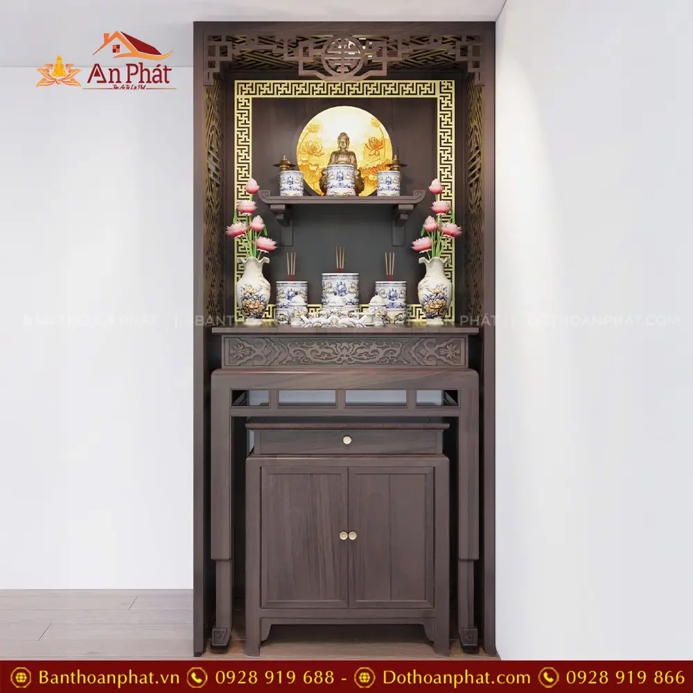 Bàn Thờ Đẹp Kết Hợp Bàn Treo Phật BT-8867 5 Bàn Thờ Đẹp Kết Hợp Bàn Treo Phật BT-8867