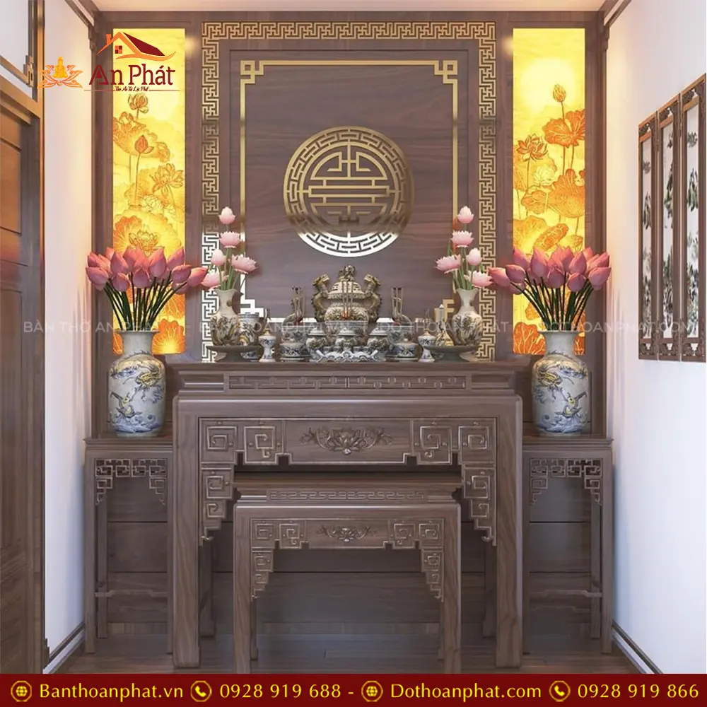 Bàn Thờ Gia Tiên Cho Nhà Chung Cư BT-8911 5 Bàn Thờ Gia Tiên Cho Nhà Chung Cư BT-8911