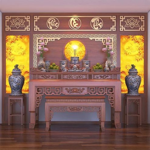 Bàn Thờ Gia Tiên Mẫu Hiện Đại BT-8855
