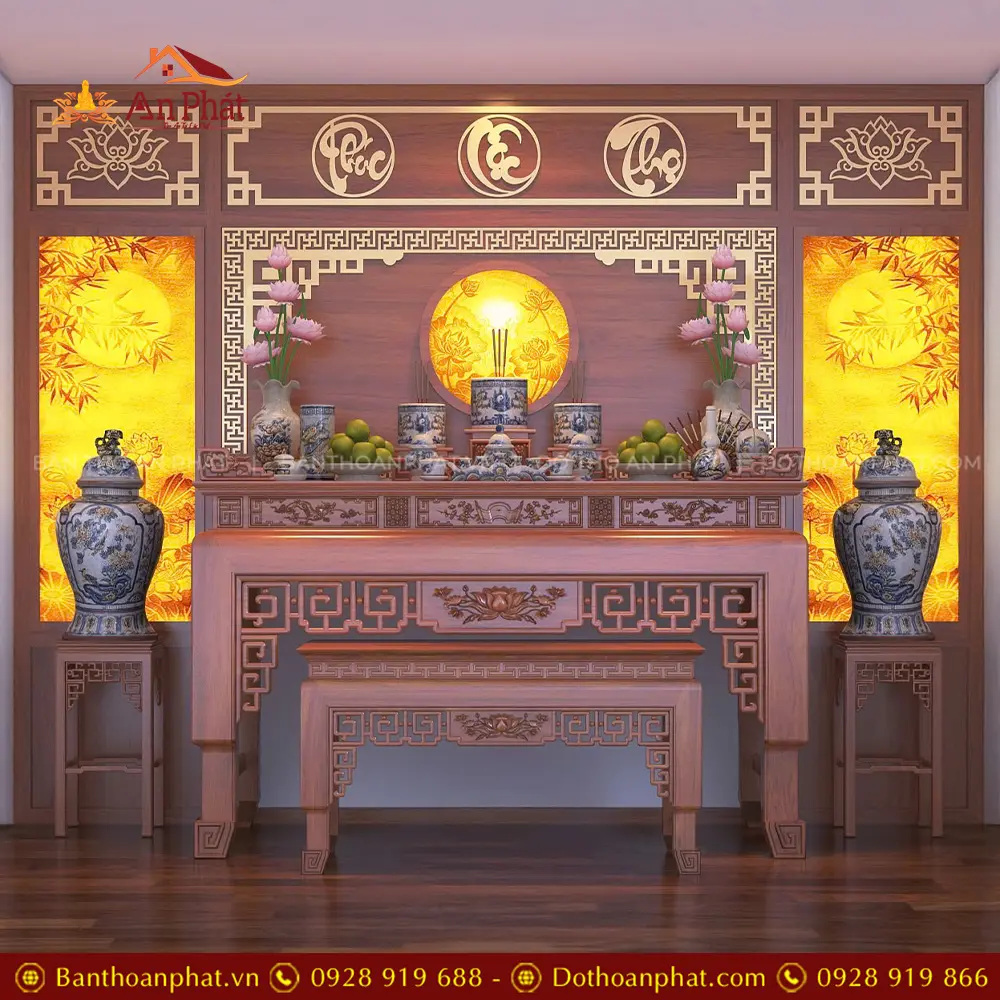 Bàn Thờ Gia Tiên Mẫu Hiện Đại BT-8855 5 Bàn Thờ Gia Tiên Mẫu Hiện Đại BT-8855