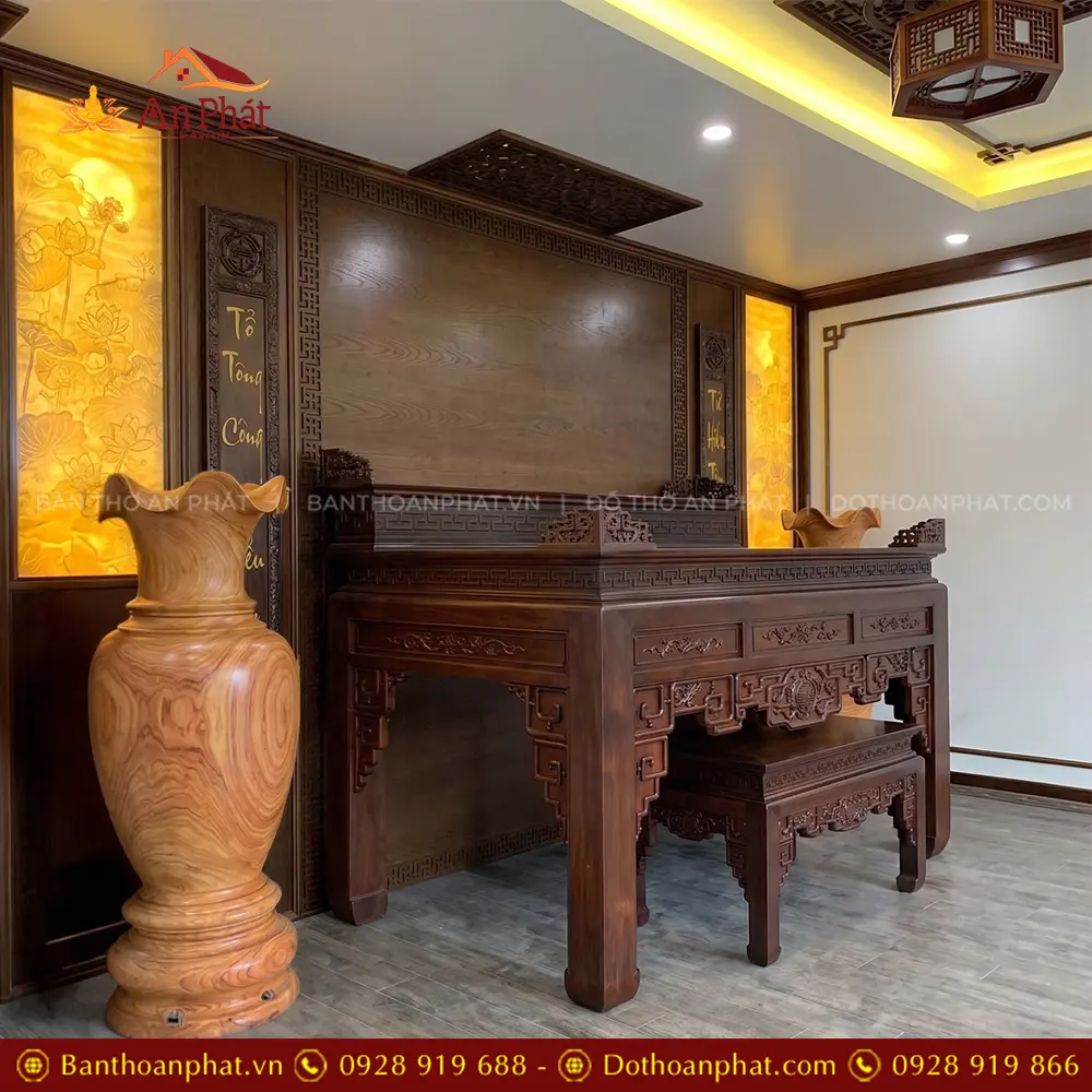 Bàn Thờ Gia Tiên Nhị Cấp Gỗ Gụ BT-8981 15 Bàn Thờ Gia Tiên Nhị Cấp Gỗ Gụ BT-8981
