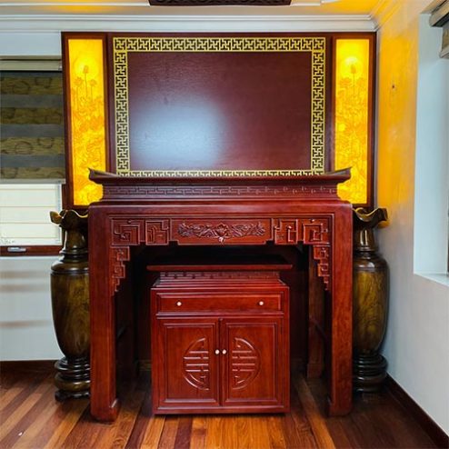 Bàn Thờ Gia Tiên Tủ Thờ Đẹp Gỗ Gõ Đỏ BT-9049