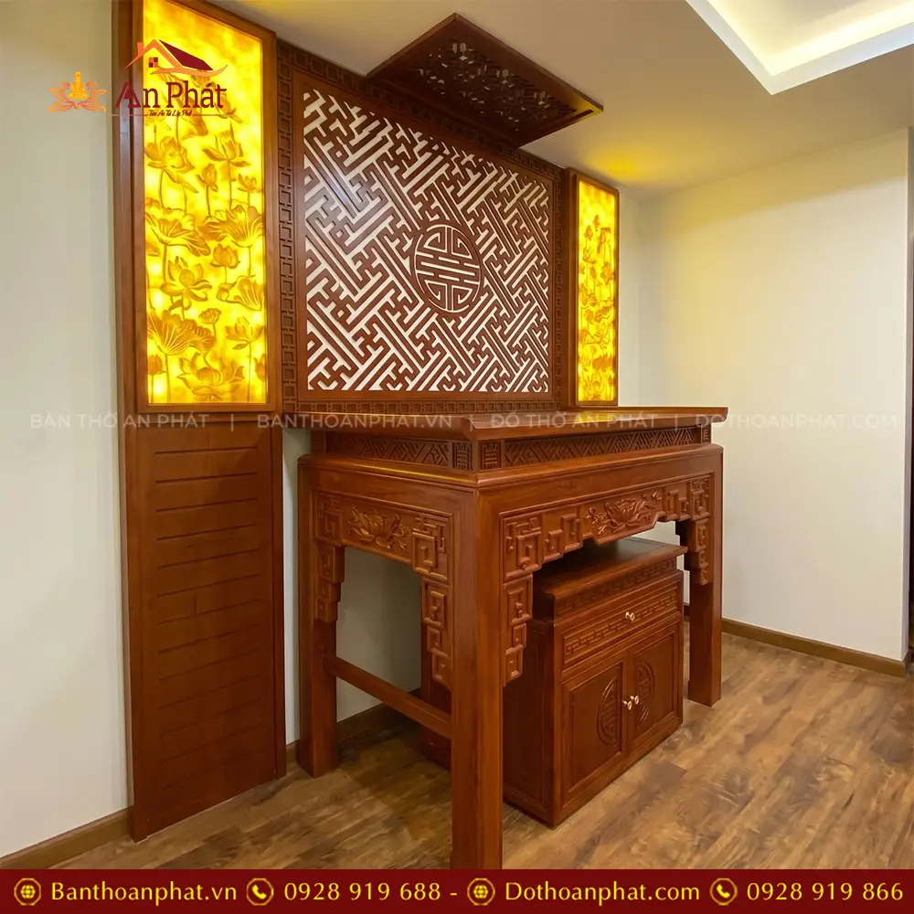 Bàn Thờ Gia Tiên Tủ Thờ Gỗ Hương Đá BT-8987 15 Bàn Thờ Gia Tiên Tủ Thờ Gỗ Hương Đá BT-8987