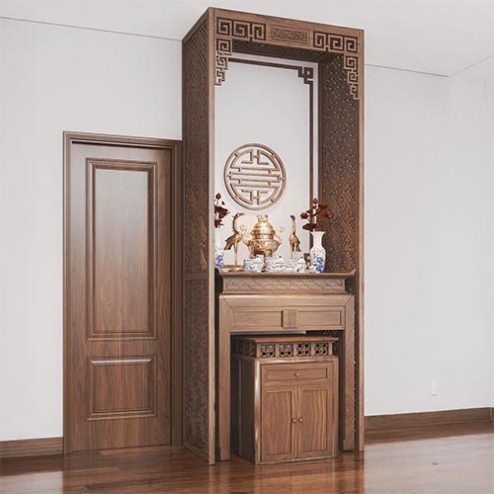 Bàn Thờ Gỗ Gõ Cho Nhà Chung Cư BT-8865