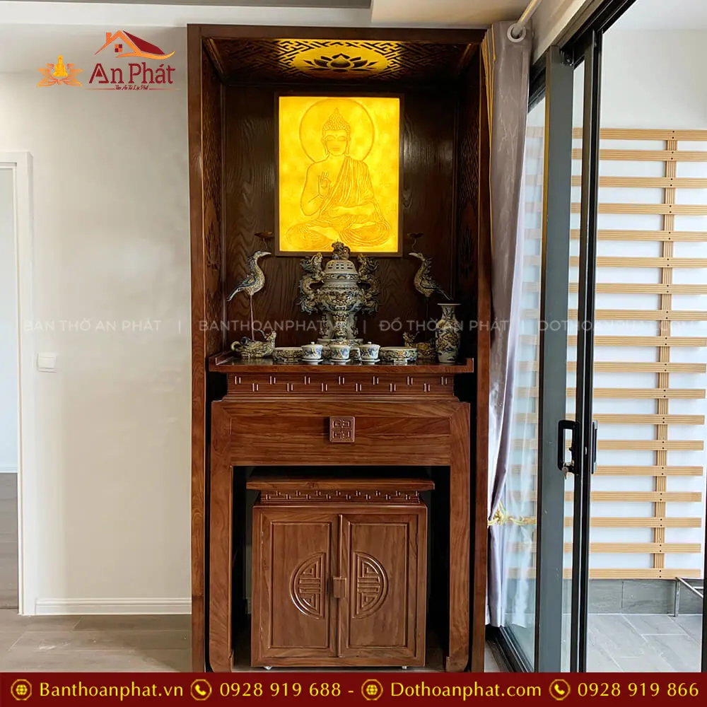 Bàn Thờ Gỗ Gõ Tủ Thờ Đẹp Cho Nhà Chung Cư BT-8986 13 Bàn Thờ Gỗ Gõ Tủ Thờ Đẹp Cho Nhà Chung Cư BT-8986