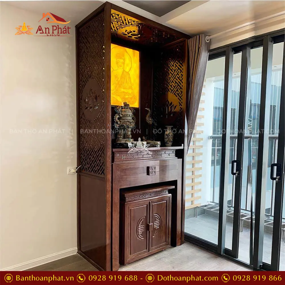 Bàn Thờ Gỗ Gõ Tủ Thờ Đẹp Cho Nhà Chung Cư BT-8986 14 Bàn Thờ Gỗ Gõ Tủ Thờ Đẹp Cho Nhà Chung Cư BT-8986