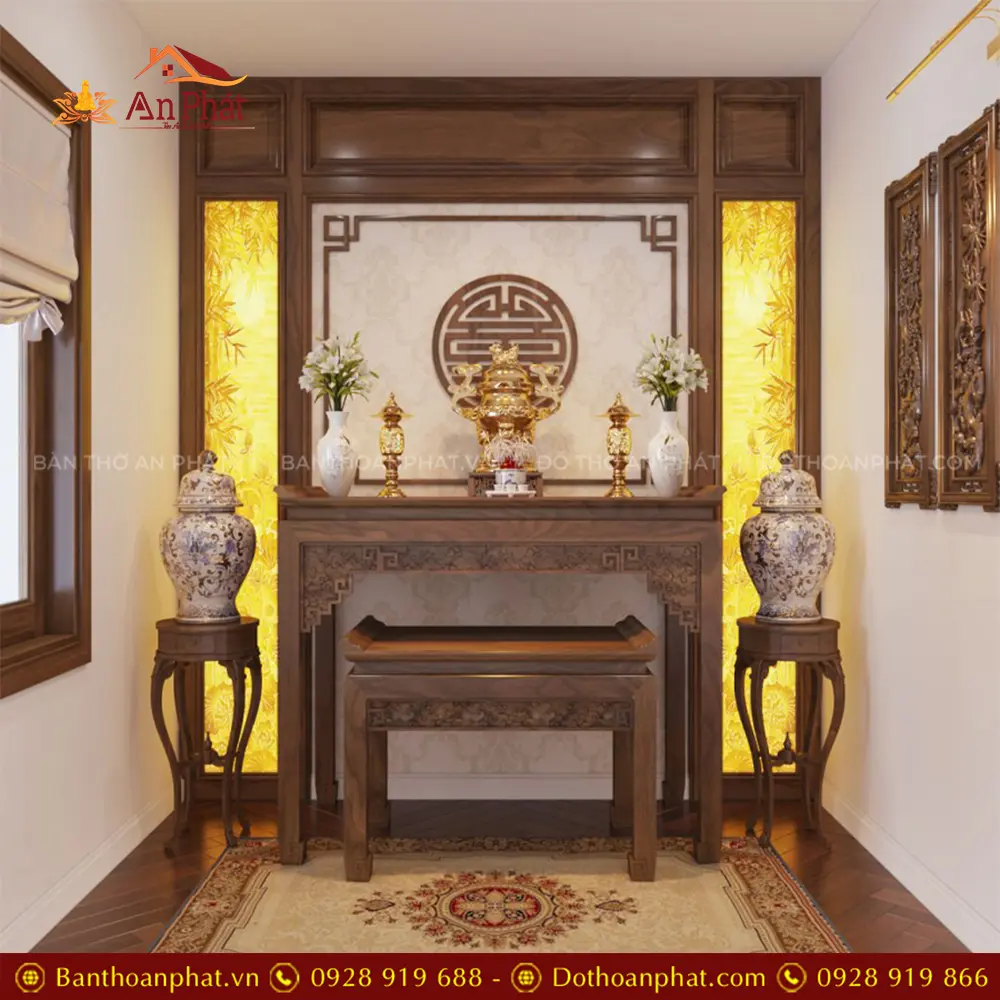Bàn Thờ Hiện Đại Kết Hợp Vách Ốp Và Tranh Trúc Chỉ BT-8931 5 Bàn Thờ Hiện Đại Kết Hợp Vách Ốp Và Tranh Trúc Chỉ BT-8931