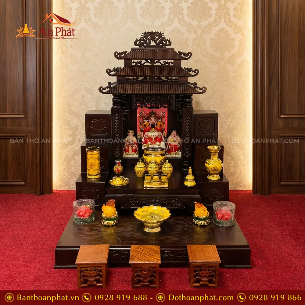 Bàn Thờ Ông Địa Mái Chùa 3 Mái Đồ Thờ Kim Sa Vàng TT-2728 9 Bàn Thờ Ông Địa Mái Chùa 3 Mái Đồ Thờ Kim Sa Vàng TT-2728