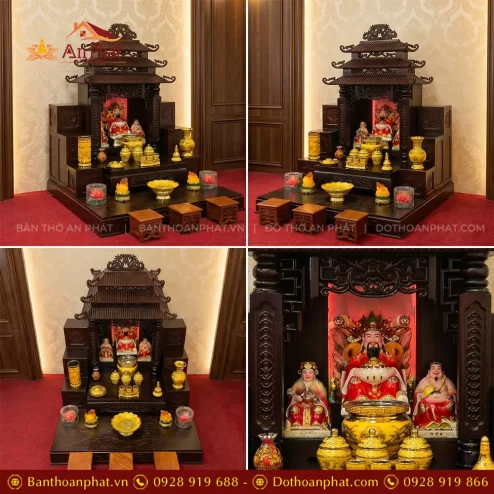 Bàn Thờ Ông Địa Mái Chùa 3 Mái Đồ Thờ Kim Sa Vàng TT-2728 4 ban tho ong dia mai chua 3 mai do tho kim sa vang tt 272800003