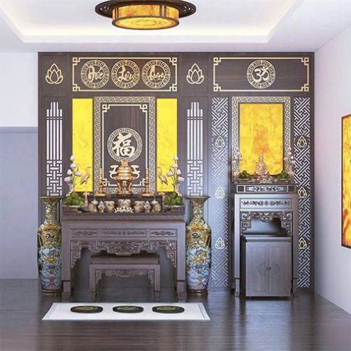 Bàn Thờ Phật Kết Hợp Gia Tiên Hiện Đại BT-8856