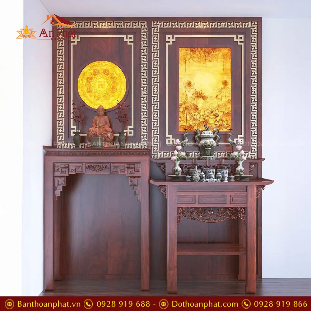 Bàn Thờ Phật Kết Hợp Gia Tiên Nhỏ Gọn BT-8814 5 Bàn Thờ Phật Kết Hợp Gia Tiên Nhỏ Gọn BT-8814