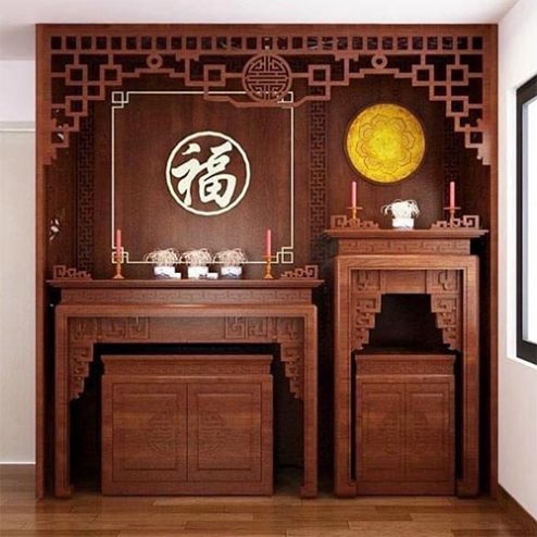 Bàn Thờ Phật Kết Hợp Tủ Thờ Gia Tiên Hiện Đại BT-9077
