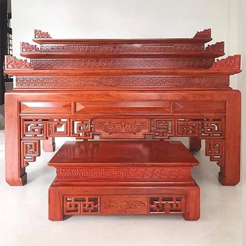 Bàn Thờ Tam Cấp Gỗ Hương Cao Cấp BT-8983