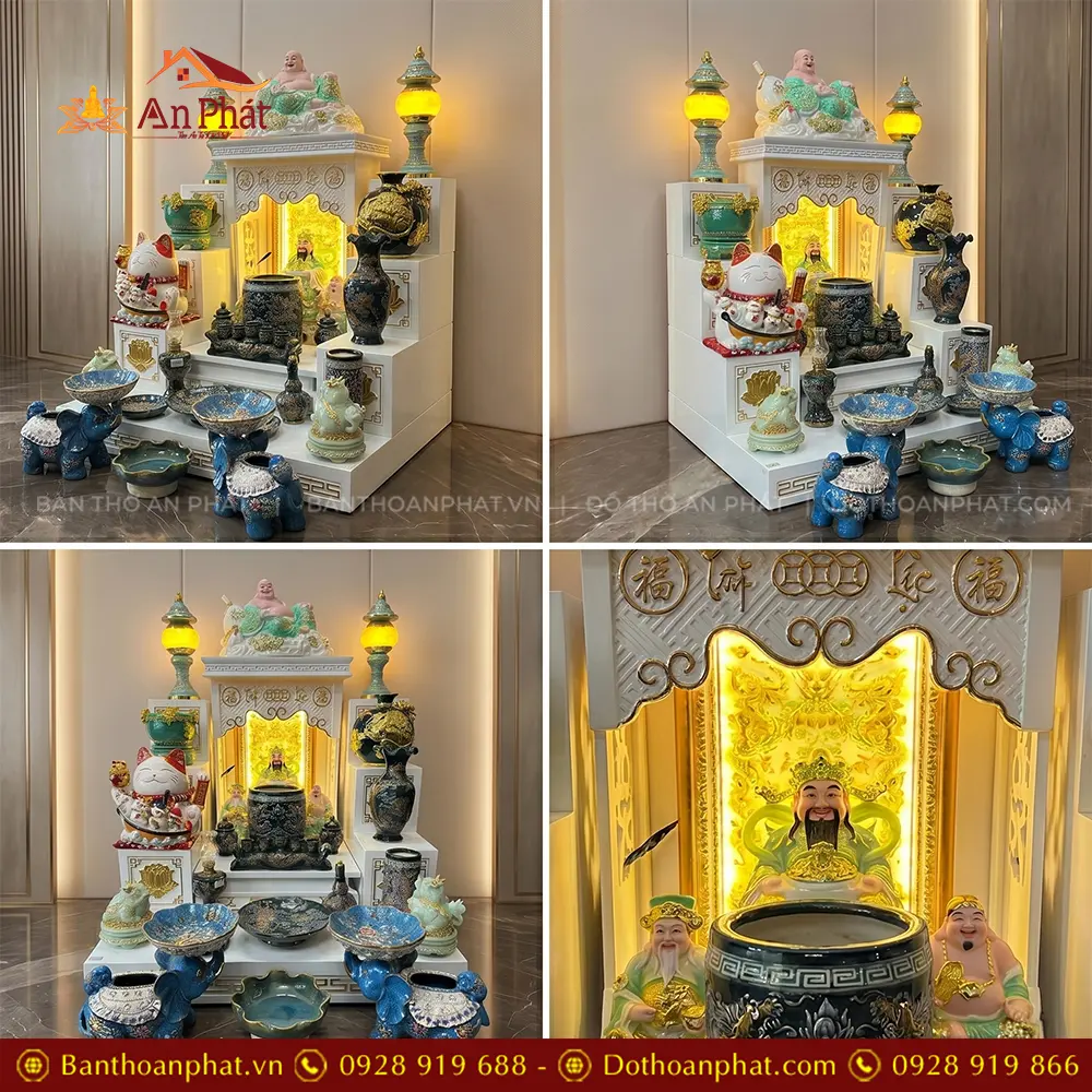 Bàn Thờ Thần Tài Đẹp Đồ Thờ Bát Tràng Đắp Nổi Xanh TT-2715 10 Bàn Thờ Thần Tài Đẹp Đồ Thờ Bát Tràng Đắp Nổi Xanh TT-2715
