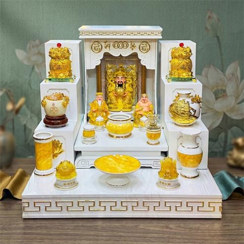 Bàn Thờ Thần Tài Đẹp Đủ Đồ Thờ TT-2682