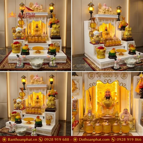 Bàn Thờ Thần Tài Đẹp Mái Bằng Màu Trắng Đồ Thờ Lưu Ly Nhập Khẩu TT-2710 4 ban tho than tai dep mai bang mau trang do tho luu ly nhap khau tt 271000002