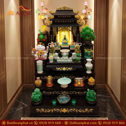 Bàn Thờ Thần Tài Gỗ Hương Đồ Thờ Giả Đá Xanh Ngọc Cao Cấp TT-2712 3 ban tho than tai go huong do tho gia da xanh ngoc cao cap tt 271200001