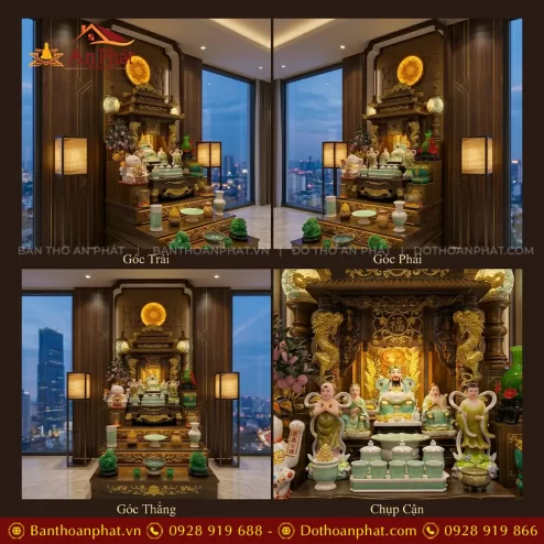 Bàn Thờ Thần Tài Thổ Địa 3 Mái Chùa Bệ Tam Cấp Đẹp TT-2700 4 ban tho than tai tho dia 3 mai chua be tam cap dep tt 270000002