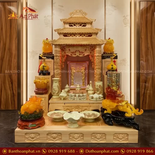 Bàn Thờ Thần Tài Thổ Địa Đẹp Đồ Thờ Men Vàng Bát Tràng TT-2723 3 ban tho than tai tho dia dep do tho men vang bat trang tt 272300002