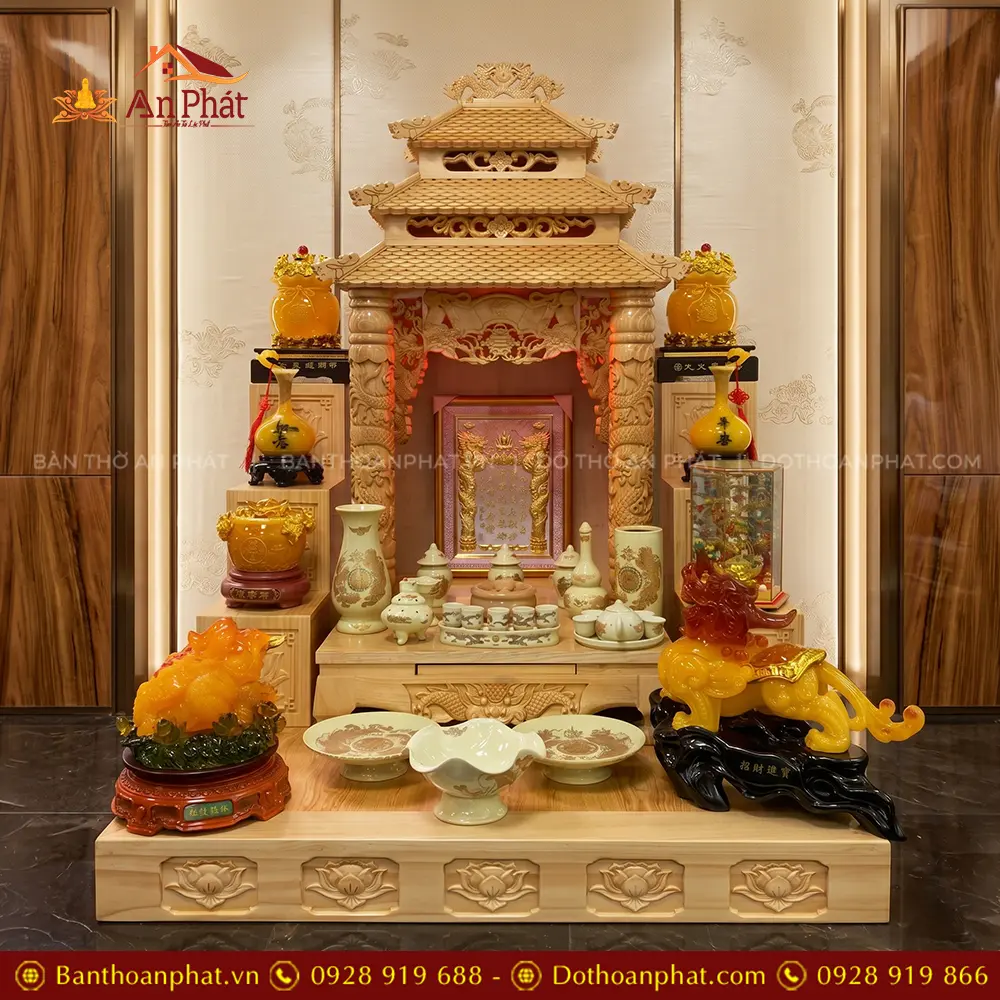 Bàn Thờ Thần Tài Thổ Địa Đẹp Đồ Thờ Men Vàng Bát Tràng TT-2723 9 Bàn Thờ Thần Tài Thổ Địa Đẹp Đồ Thờ Men Vàng Bát Tràng TT-2723