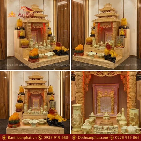 Bàn Thờ Thần Tài Thổ Địa Đẹp Đồ Thờ Men Vàng Bát Tràng TT-2723 4 ban tho than tai tho dia dep do tho men vang bat trang tt 272300003