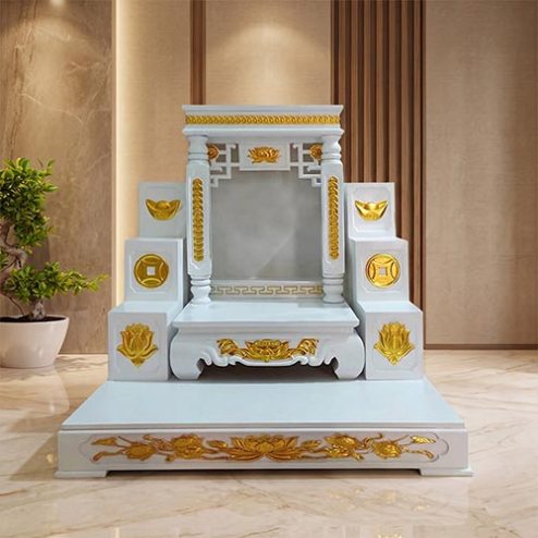 Bàn Thờ Thần Tài Thổ Địa Đẹp Hiện Đại Mái Bằng TT-2685