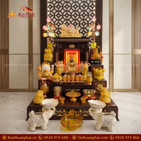 Bàn Thờ Thần Tài Thổ Địa Mái Bằng Đồ Thờ Lưu Ly Cao Cấp TT-2738 5 ban tho than tai tho dia mai bang do tho luu ly cao cap tt 273800001