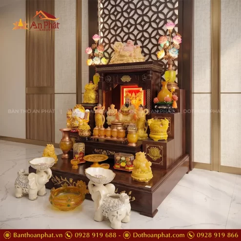 Bàn Thờ Thần Tài Thổ Địa Mái Bằng Đồ Thờ Lưu Ly Cao Cấp TT-2738 6 ban tho than tai tho dia mai bang do tho luu ly cao cap tt 273800002