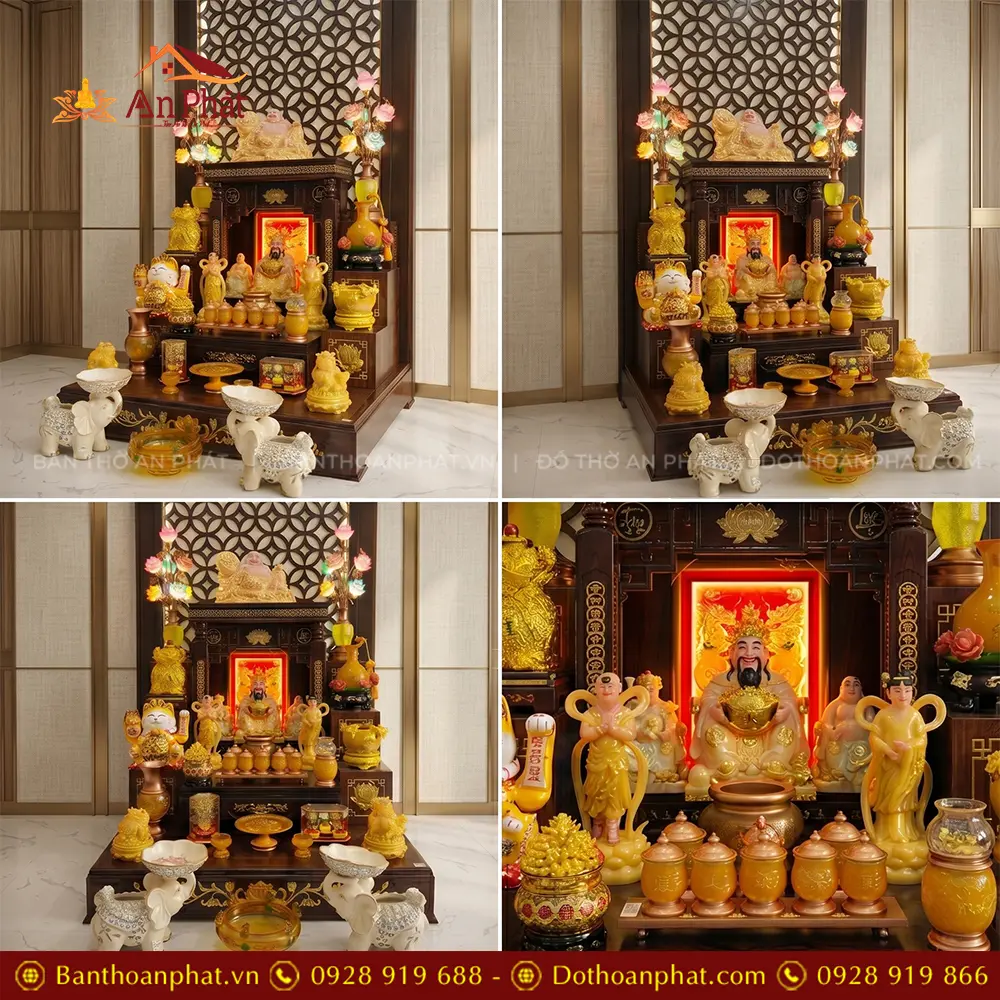 Bàn Thờ Thần Tài Thổ Địa Mái Bằng Đồ Thờ Lưu Ly Cao Cấp TT-2738 20 Bàn Thờ Thần Tài Thổ Địa Mái Bằng Đồ Thờ Lưu Ly Cao Cấp TT-2738