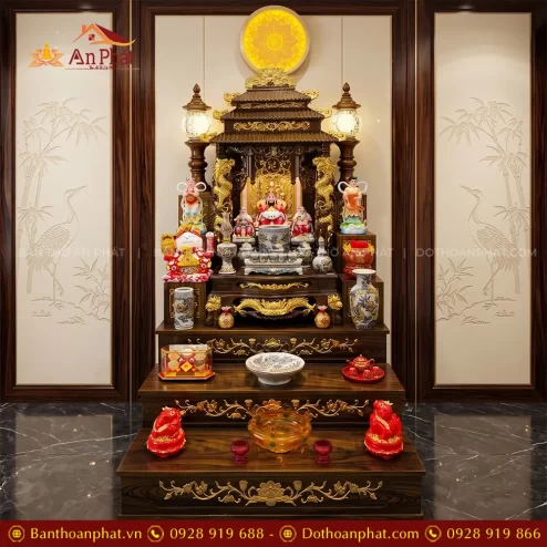 Bàn Thờ Thần Tài Thổ Địa Mái Chùa Đồ Thờ Men Rạn Bát Tràng TT-2729 3 ban tho than tai tho dia mai chua do tho men ran bat trang tt 272900002