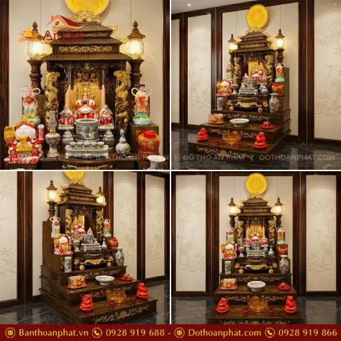 Bàn Thờ Thần Tài Thổ Địa Mái Chùa Đồ Thờ Men Rạn Bát Tràng TT-2729 4 ban tho than tai tho dia mai chua do tho men ran bat trang tt 272900003