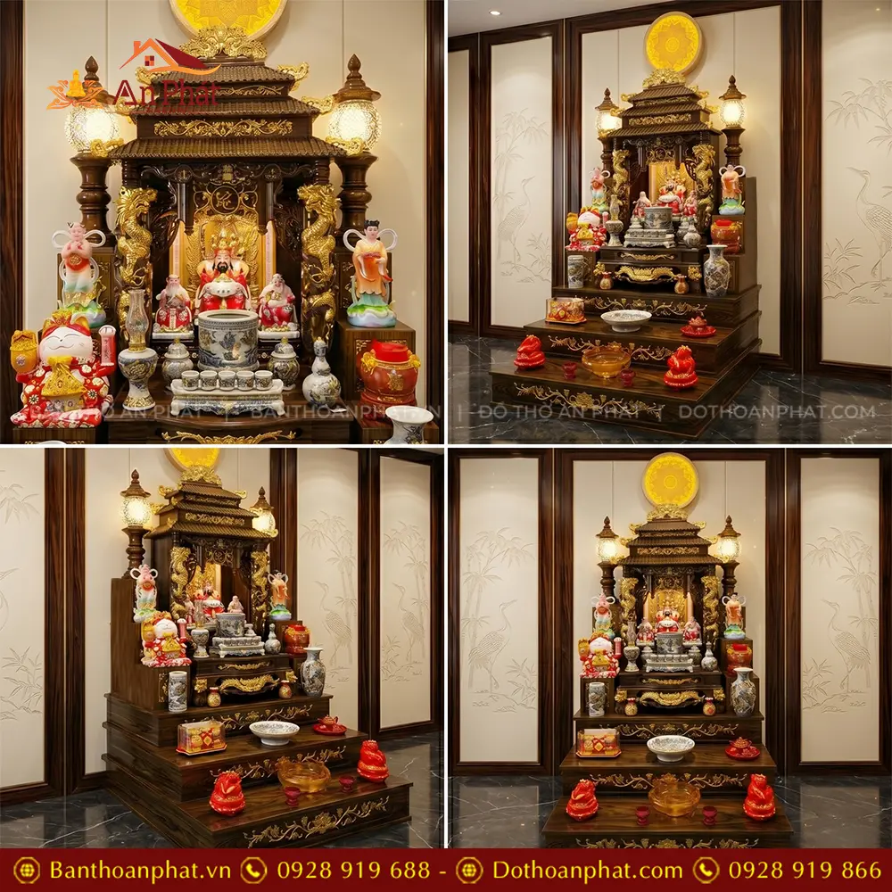 Bàn Thờ Thần Tài Thổ Địa Mái Chùa Đồ Thờ Men Rạn Bát Tràng TT-2729 10 Bàn Thờ Thần Tài Thổ Địa Mái Chùa Đồ Thờ Men Rạn Bát Tràng TT-2729