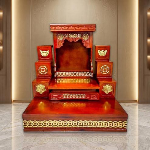 Bàn Thờ Thần Tài Thổ Địa Mẫu Mái Bằng Đẹp TT-2686