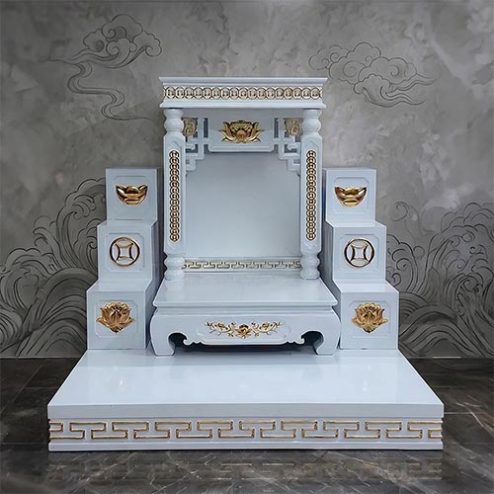 Bàn Thờ Thần Tài Trắng Hiện Đại Đẹp TT-2677