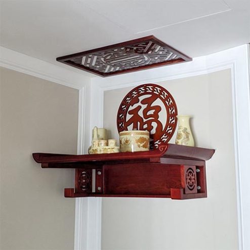 Bàn Thờ Treo Tường Chung Cư Gỗ Hương Đá Cao Cấp BT-8767