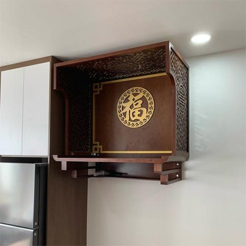 Bàn Thờ Treo Tường Gỗ Cao Cấp Tự Nhiên BT-8786