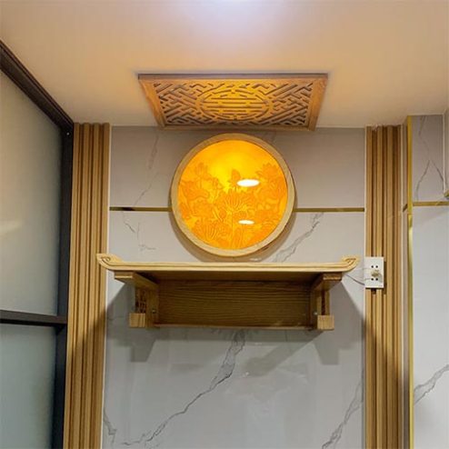 Bàn Thờ Treo Tường Gỗ Sồi Đẹp BT-8779