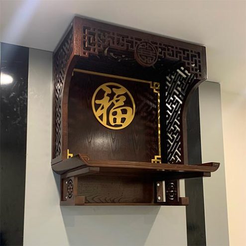 Bàn Thờ Treo Tường Kết Hợp Vách 2 Bên Hiện Đại BT-8762