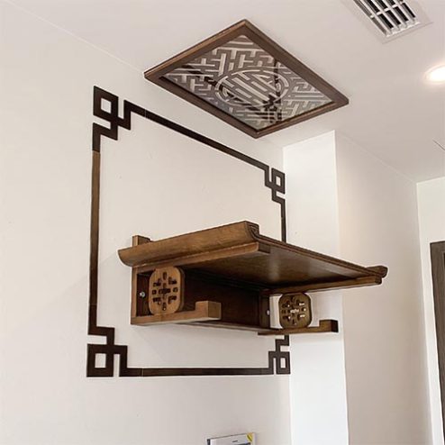 Bàn Thờ Treo Tường Kết Hợp Viền Góc BT-8754