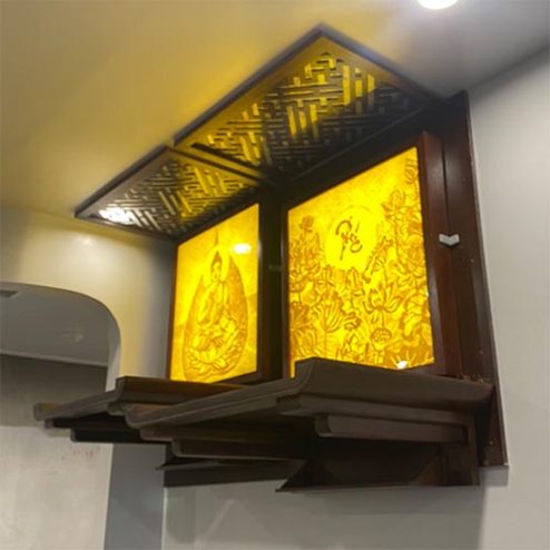Bàn Thờ Treo Tường Phật Kết Hợp Gia Tiên Mẫu Đẹp BT-8783