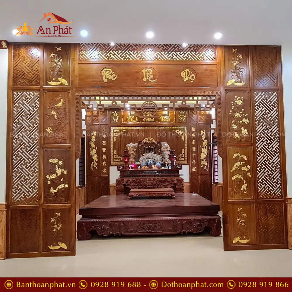 Cửa Vách Phòng Thờ Đẹp Gỗ Hương Đá VN-4376 5 Cửa Vách Phòng Thờ Đẹp Gỗ Hương Đá VN-4376