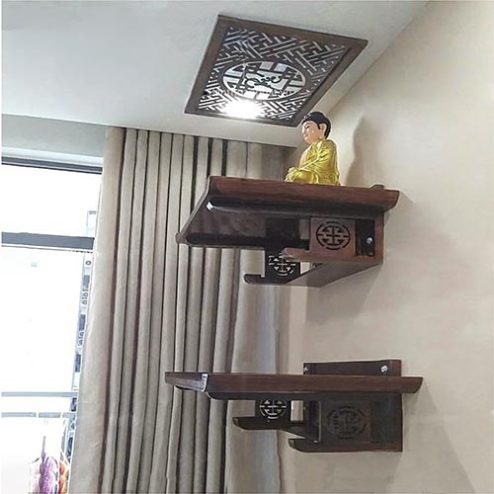 Kệ Thờ Treo Tường 2 Tầng Đẹp Đơn Giản BT-8765