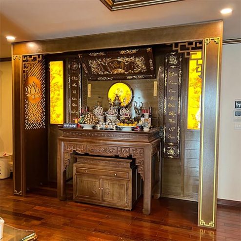 Không Gian Thờ Chung Với Phòng Khách Đẹp BT-9040