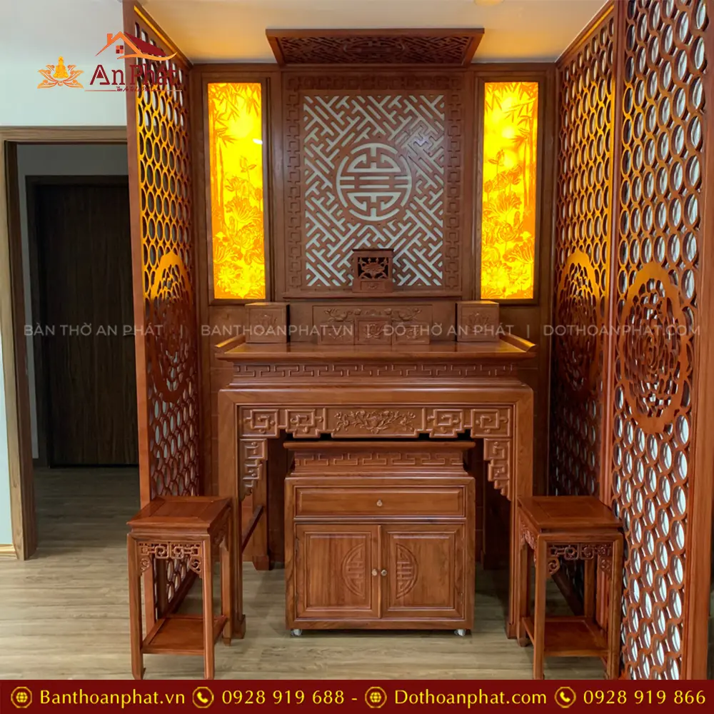 Không Gian Thờ Đẹp Bàn Thờ Gỗ Hương Đá BT-8958 17 Không Gian Thờ Đẹp Bàn Thờ Gỗ Hương Đá BT-8958