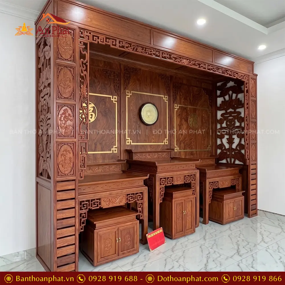 Không Gian Thờ Đẹp Cao Cấp Bàn Thờ Gỗ Hương Đá BT-9099 15 Không Gian Thờ Đẹp Cao Cấp Bàn Thờ Gỗ Hương Đá BT-9099