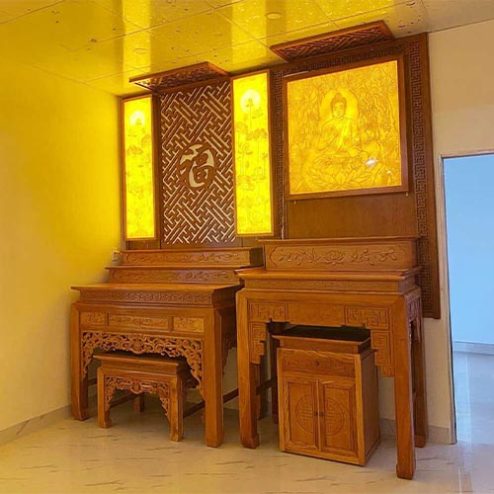 Không Gian Thờ Tủ Thờ Phật Và Bàn Thờ Gia Tiên Hiện Đại BT-9019